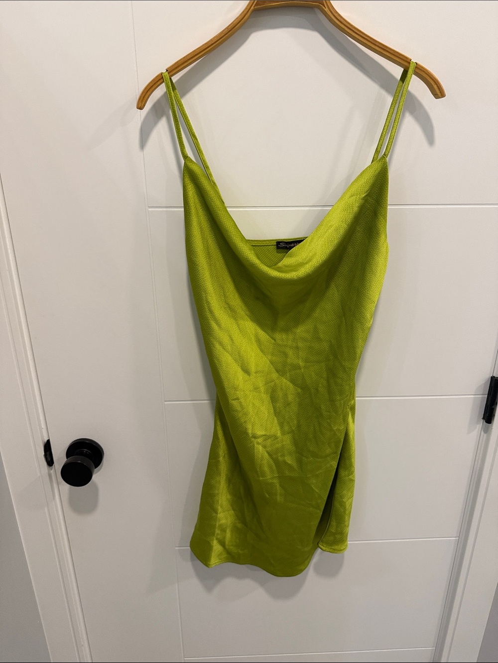 Shinestar Lime Green Cowl Neck Slip Dress size small